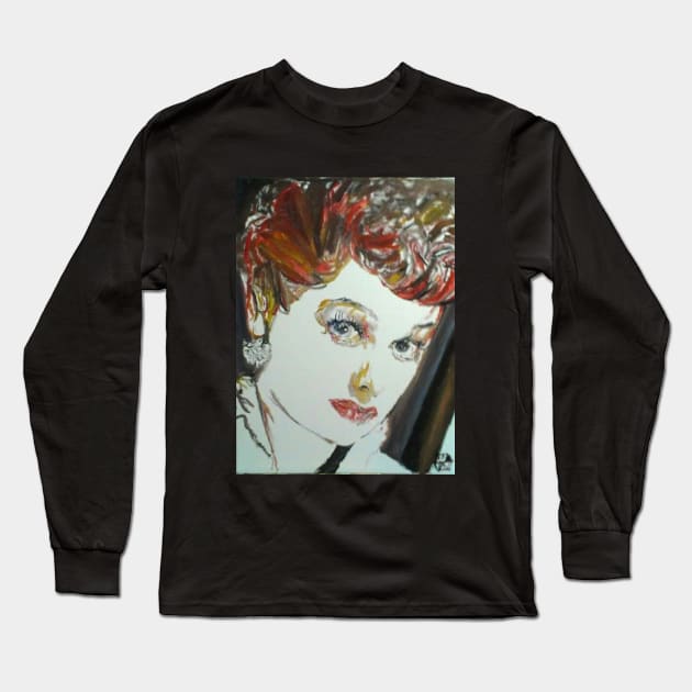 Lucille ball Long Sleeve T-Shirt by Mike Nesloney Art